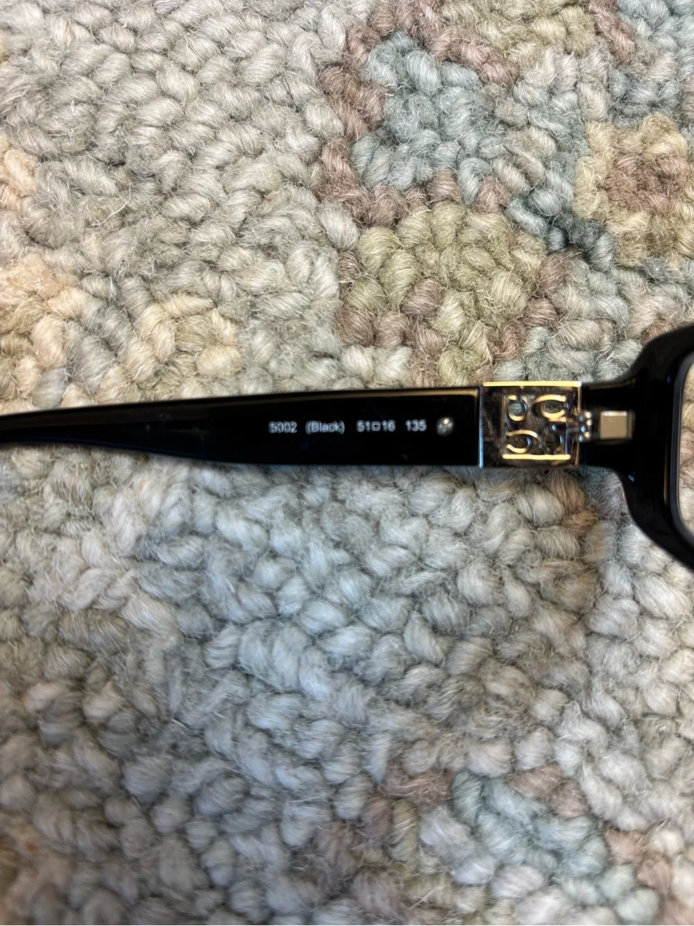 Coach Black and Gold Accent Rectangular Eyeglasses